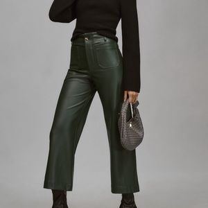 The Colette Cropped Wide-Leg Faux Leather
Pants by Maeve NWT Size 25